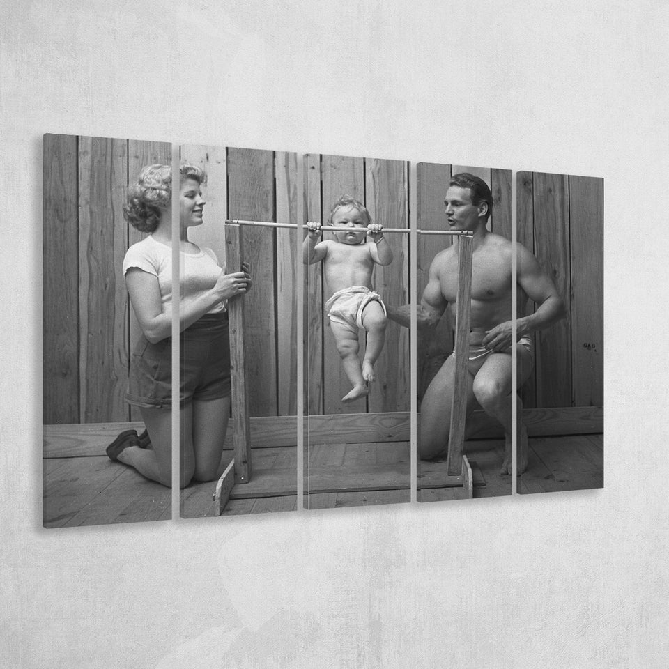 New Baby Black And White Print, Baby'S First Birthday Larger Canvas Art, 5 Piece Canvas Prints Wall Art Decor