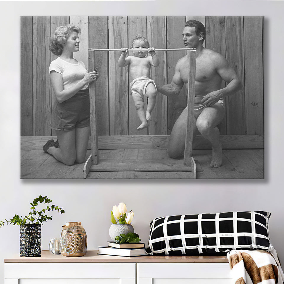 New Baby Black And White Print, Baby'S First Birthday Canvas Prints Wall Art Home Decor