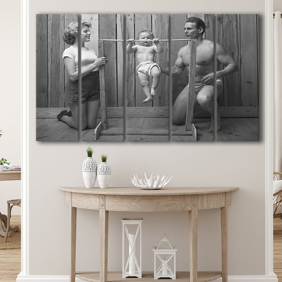 New Baby Black And White Print, Baby'S First Birthday Larger Canvas Art, 5 Piece Canvas Prints Wall Art Decor