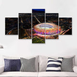 New Camp Nou Aerial View, Football Stadium 5 Pieces Canvas Prints Wall Art - Painting Canvas, Multi Panel, Fan Gift