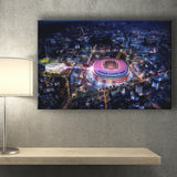 New Camp Nou Aerial View, Nightscapes, Football Stadium Canvas Prints Wall Art - Painting Canvas, Wall Decor, Fan Gift, Art Prints