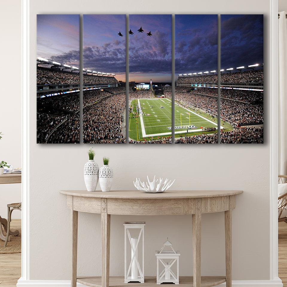 New England Patriot Stadium, Stadium Canvas, Sport Art, Gift for him, Multi Panels B, Canvas Prints Wall Art Decor