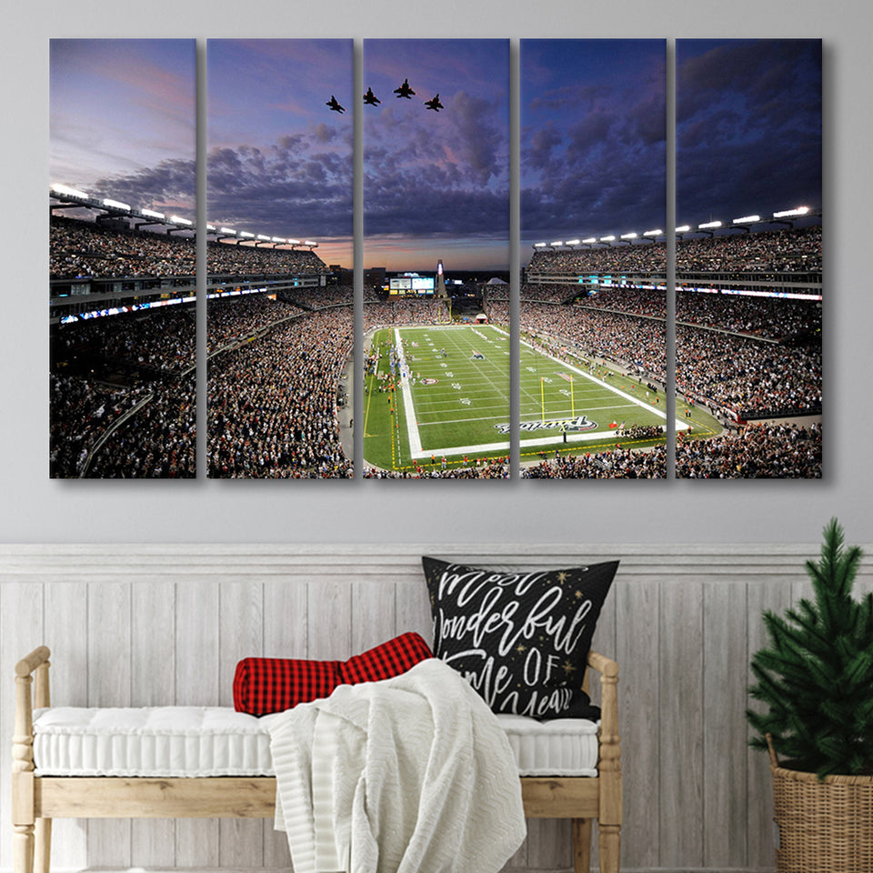 New England Patriot Stadium, Stadium Canvas, Sport Art, Gift for him, Multi Panels B, Canvas Prints Wall Art Decor
