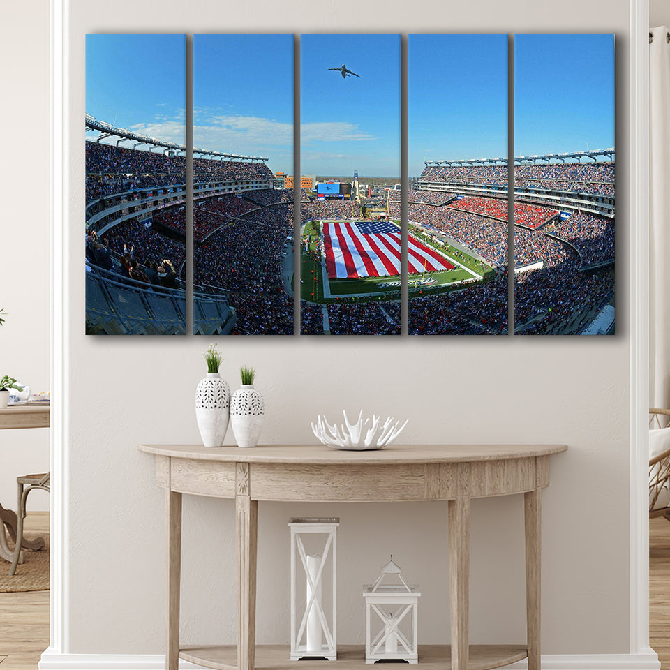 New England Patriots Stadium Canvas Prints Gillette Stadium Wall Art,Multi Panels B,Sport Stadium Art Prints, Fan Gift