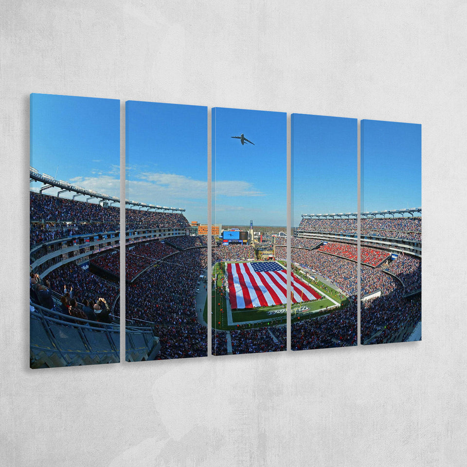 New England Patriots Stadium Canvas Prints Gillette Stadium Wall Art,Multi Panels B,Sport Stadium Art Prints, Fan Gift
