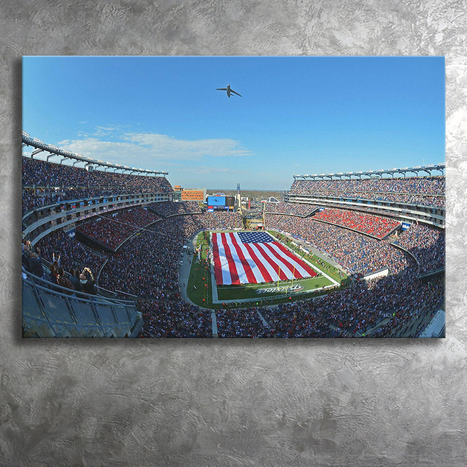 New England Patriots Stadium Canvas Prints Gillette Stadium Wall Art,Sport Stadium Art Prints, Fan Gift, Wall Decor