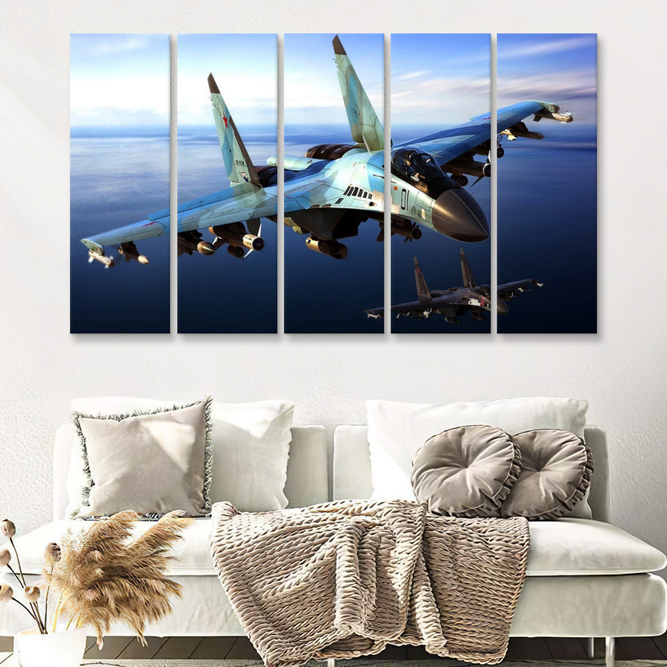 New Flankers Coming Soon Possibly As The Su 40 5 Piece B Canvas Prints Wall Art Decor - Painting Canvas, Multi Panels