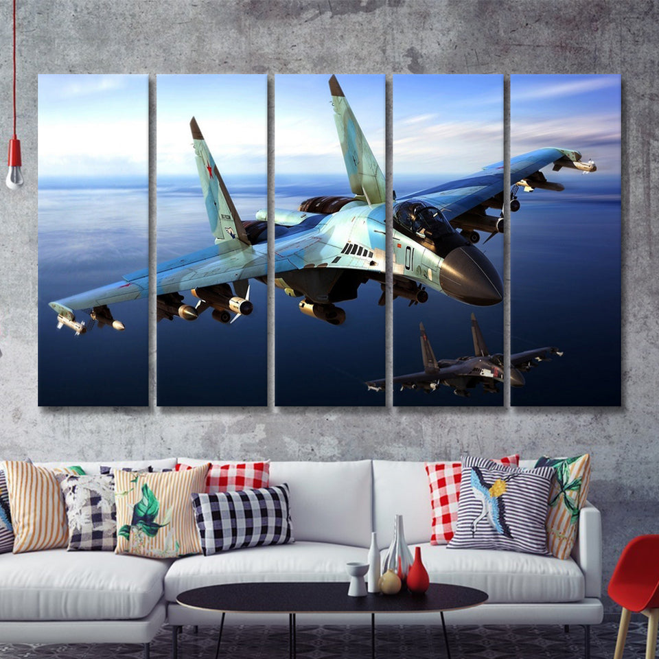 New Flankers Coming Soon Possibly As The Su 40 5 Piece B Canvas Prints Wall Art Decor - Painting Canvas, Multi Panels