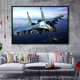 New Flankers Coming Soon Possibly As The Su 40 Framed Canvas Prints Wall Art Decor - Painting Canvas, Black Framed Picture