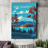 New Hampshire Retro Art Print ,City Art Print, Large Canvas, Canvas Print Wall Art Home Decor