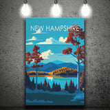 New Hampshire Retro Art Print ,City Art Print, Large Canvas, Canvas Print Wall Art Home Decor