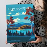New Hampshire Retro Art Print ,City Art Print, Large Canvas, Canvas Print Wall Art Home Decor