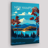 New Hampshire Retro Art Print ,City Art Print, Large Canvas, Canvas Print Wall Art Home Decor