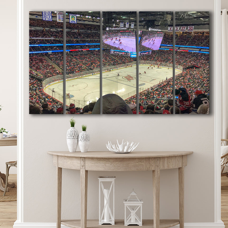 New Jersey Devils Stadium Canvas Prints Prudential Center Wall Art,Multi Panels B,Sport Stadium Art Prints, Fan Gift