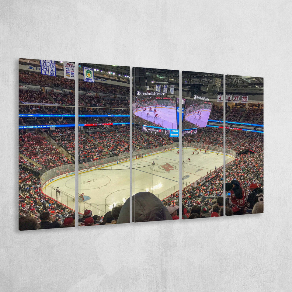 New Jersey Devils Stadium Canvas Prints Prudential Center Wall Art,Multi Panels B,Sport Stadium Art Prints, Fan Gift