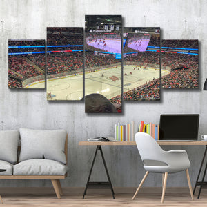 New Jersey Devils Stadium Canvas Prints Prudential Center Wall Art,Multi Panels,Sport Stadium Art Prints, Fan Gift