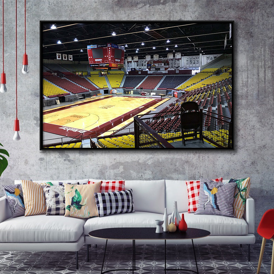 New Mexico State Aggies Stadium Framed Canvas Prints Pan American Center,Sport Stadium Art Prints, Fan Gift