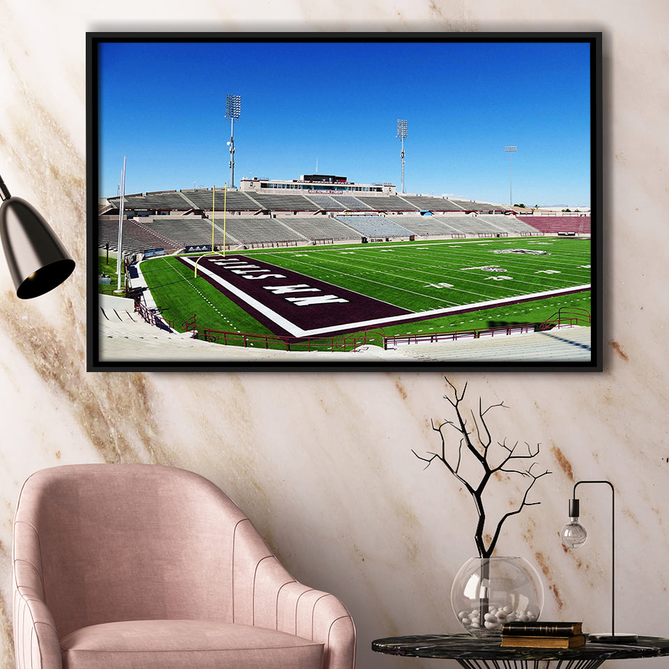 New Mexico State Aggies Framed Canvas Prints Wall Art Aggie Memorial,Sport Stadium Art Prints, Fan Gift