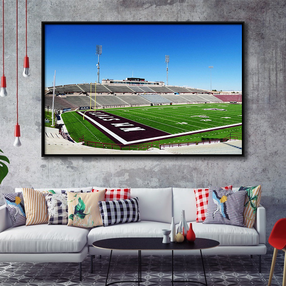 New Mexico State Aggies Framed Canvas Prints Wall Art Aggie Memorial,Sport Stadium Art Prints, Fan Gift