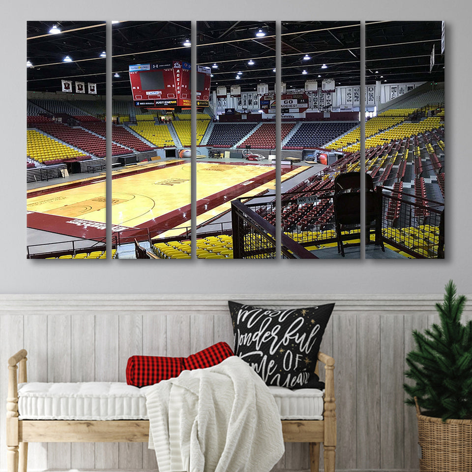 New Mexico Wall Art Pan American Center Stadium Canvas Prints,Multi Panels B,Sport Stadium Art Prints, Fan Gift