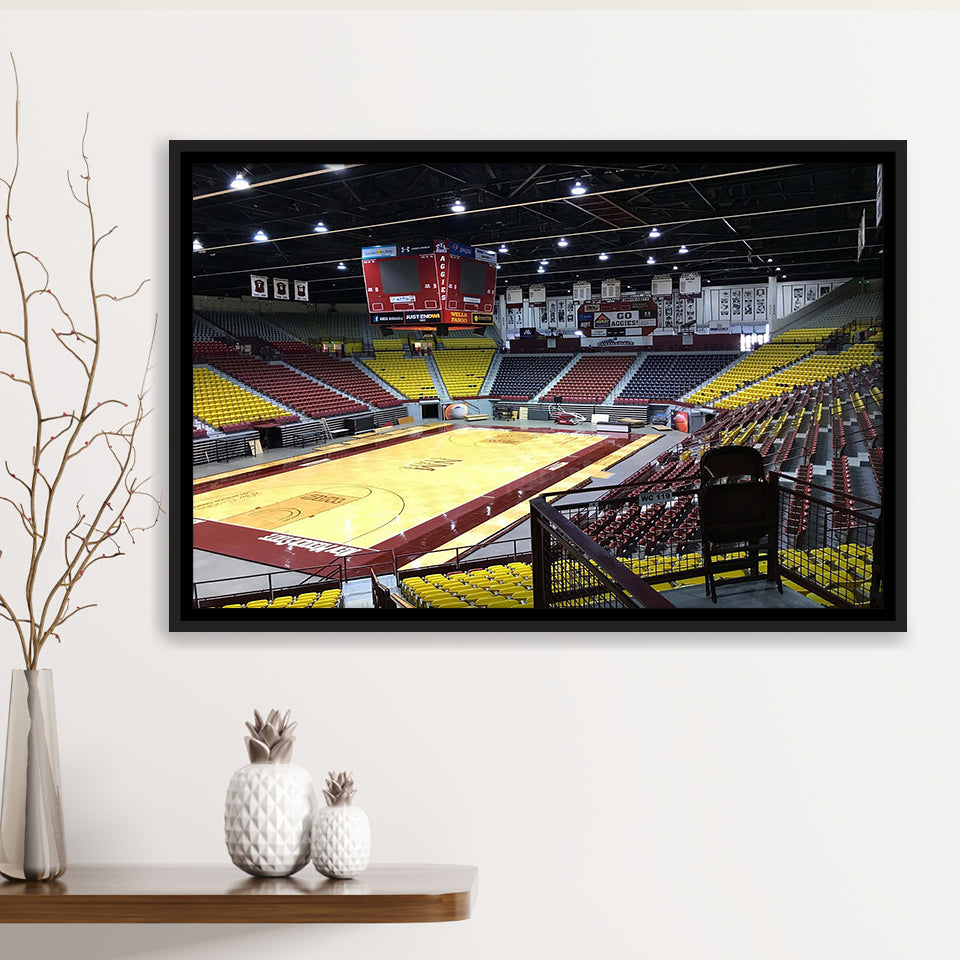New Mexico Wall Art Pan American Center Stadium Framed Canvas Prints,Sport Stadium Art Prints, Fan Gift