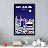 New Orleans LA Art V1, Large Canvas, Framed Canvas Print Wall Art Home Decor, Floating Frame