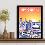 New Orleans LA Art, Large Canvas, Framed Canvas Print Wall Art Home Decor, Floating Frame
