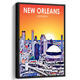 New Orleans LA Art, Large Canvas, Framed Canvas Print Wall Art Home Decor, Floating Frame
