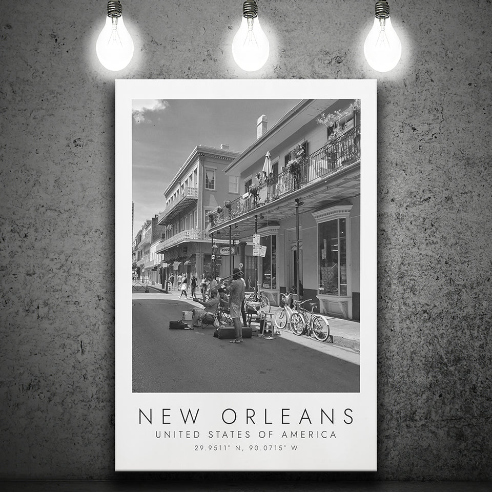 New Orleans Print Black And White Art Canvas Prints Wall Art Home Decor