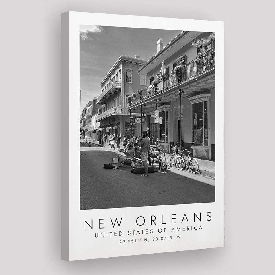New Orleans Print Black And White Art Canvas Prints Wall Art Home Decor
