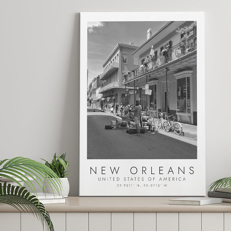 New Orleans Print Black And White Art Canvas Prints Wall Art Home Decor