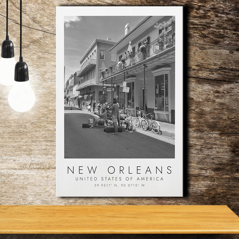 New Orleans Print Black And White Art Canvas Prints Wall Art Home Decor