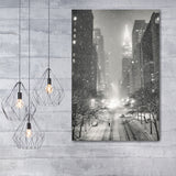 New York City Winter Night Overlooking The Chrysler Building Canvas Wall Art - Canvas Prints, Prints for Sale, Canvas Painting
