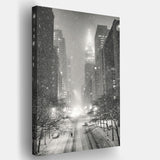 New York City Winter Night Overlooking The Chrysler Building Canvas Wall Art - Canvas Prints, Prints for Sale, Canvas Painting