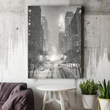 New York City Winter Night Overlooking The Chrysler Building Canvas Wall Art - Canvas Prints, Prints for Sale, Canvas Painting