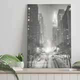 New York City Winter Night Overlooking The Chrysler Building Canvas Wall Art - Canvas Prints, Prints for Sale, Canvas Painting