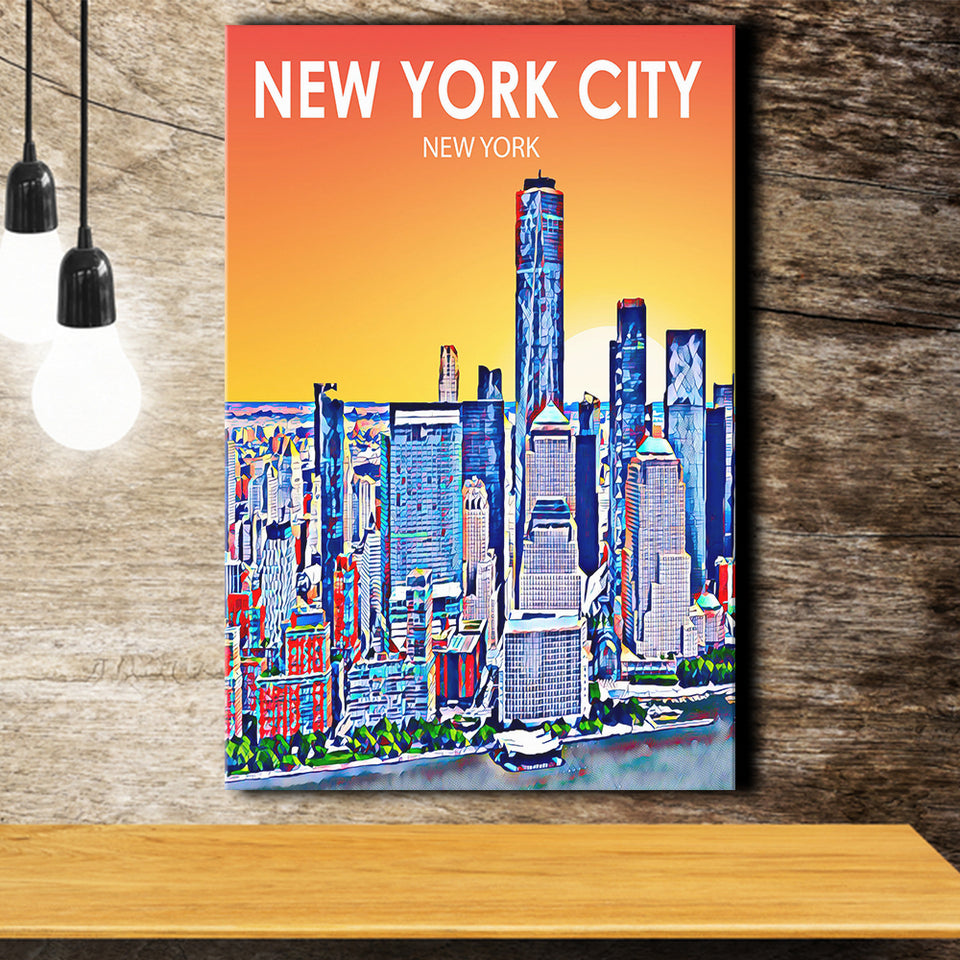 New York City NY Art ,City Art Print, Large Canvas, Canvas Print Wall Art Home Decor