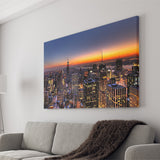 New York City Skyline Sunset Canvas Wall Art - Canvas Prints, Prints for Sale, Canvas Painting, Canvas On Sale