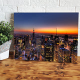 New York City Skyline Sunset Canvas Wall Art - Canvas Prints, Prints for Sale, Canvas Painting, Canvas On Sale