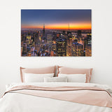 New York City Skyline Sunset Canvas Wall Art - Canvas Prints, Prints for Sale, Canvas Painting, Canvas On Sale