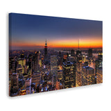 New York City Skyline Sunset Canvas Wall Art - Canvas Prints, Prints for Sale, Canvas Painting, Canvas On Sale