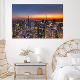 New York City Skyline Sunset Canvas Wall Art - Canvas Prints, Prints for Sale, Canvas Painting, Canvas On Sale