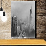 New York Cityscape Black And White Print, Empire State Building Canvas Prints Wall Art Home Decor
