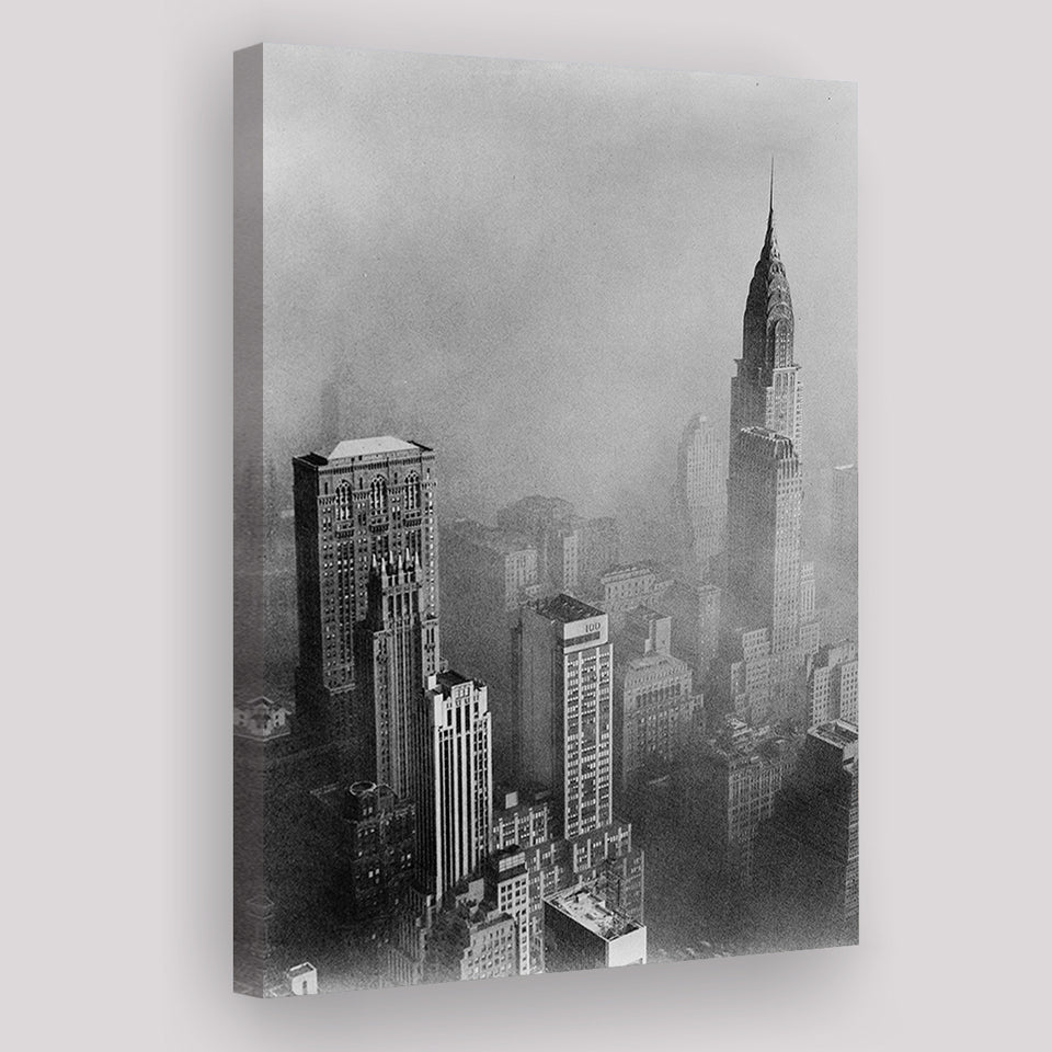 New York Cityscape Black And White Print, Empire State Building Canvas Prints Wall Art Home Decor