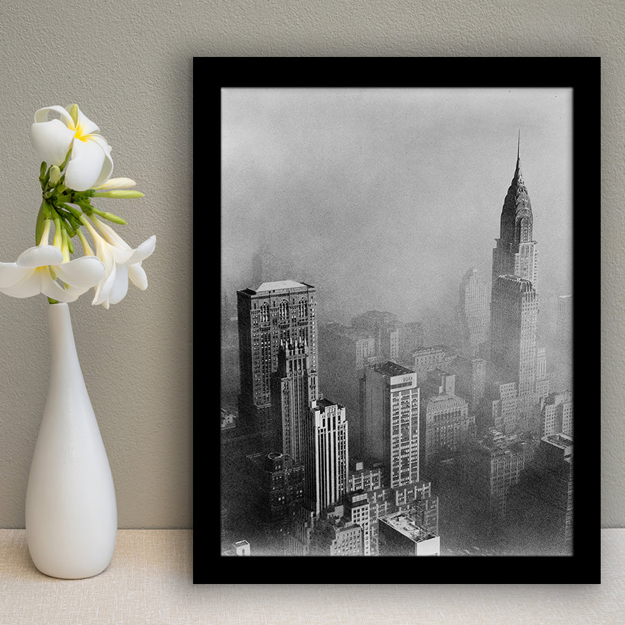 New York Cityscape Black And White Print, Empire State Building Framed Art Print Wall Art Decor,Framed Picture