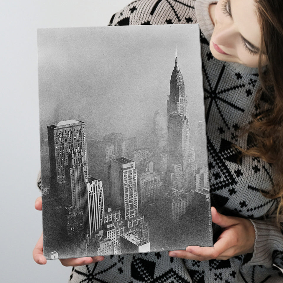 New York Cityscape Black And White Print, Empire State Building Canvas Prints Wall Art Home Decor