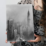 New York Cityscape Black And White Print, Empire State Building Canvas Prints Wall Art Home Decor