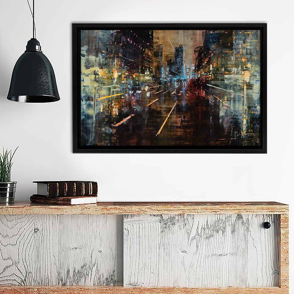 New York Fire II Framed Canvas Wall Art - Framed Prints, Prints for Sale, Canvas Painting