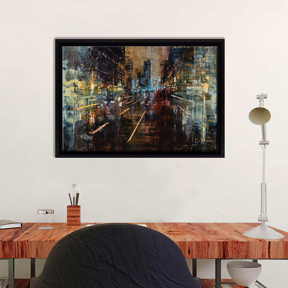 New York Fire II Framed Canvas Wall Art - Framed Prints, Prints for Sale, Canvas Painting