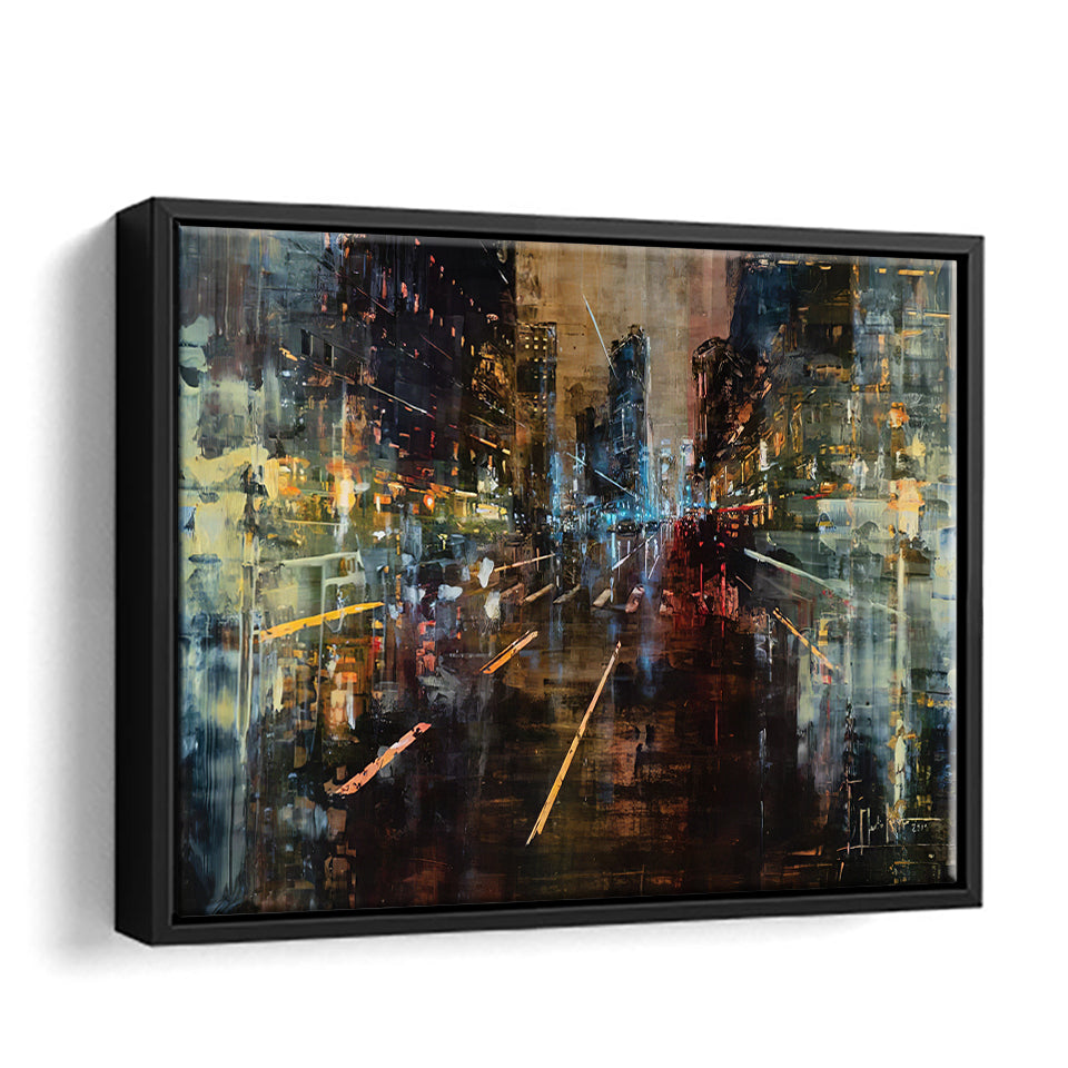 New York Fire II Framed Canvas Wall Art - Framed Prints, Prints for Sale, Canvas Painting